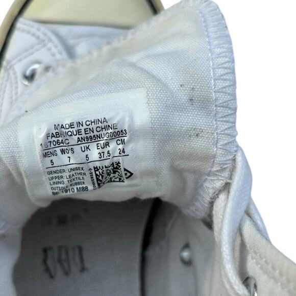 Converse Chuck 70 All Star White Leather Hi-Tops Mens Size 5 Womens Size 7 - Picture 7 of 9